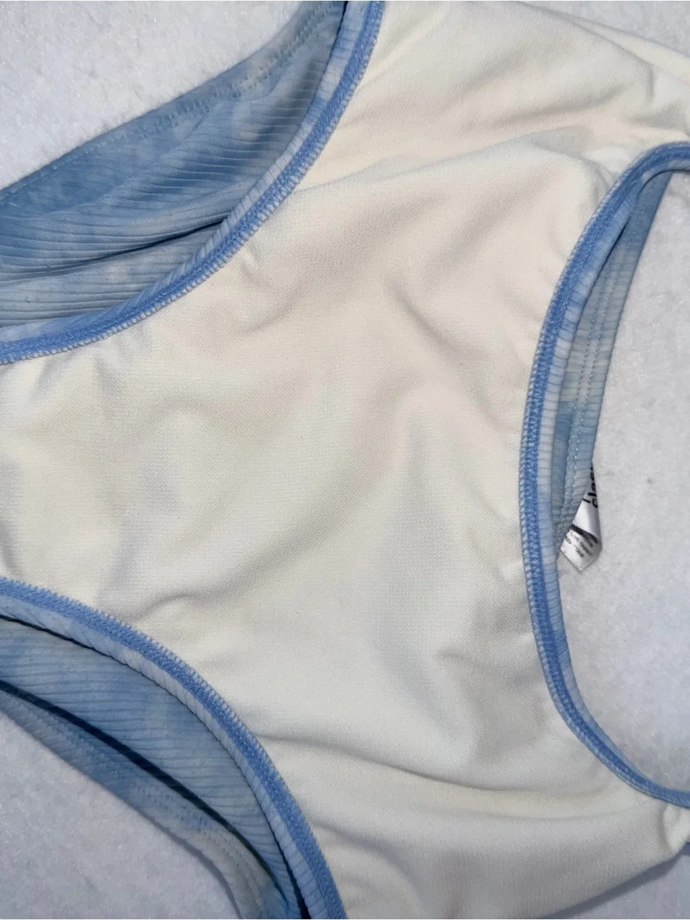 Targets Art Class Light Blue Tie-Dye Cutout Ribbed Bodysuit
